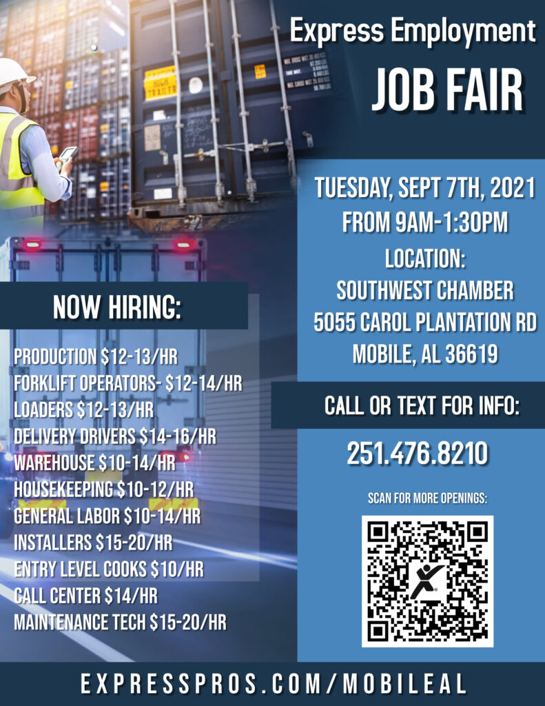 Job Fair Sept 7th at Southwest in Mobile